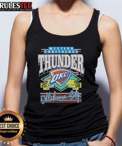Stylish Oklahoma City Thunder 2008 tank top featuring Western Conference logo, perfect for fans and casual wear.