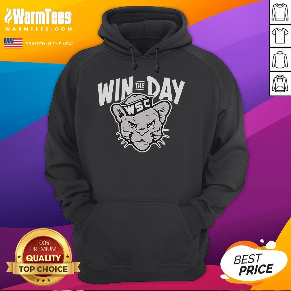 Awesome Win The Day Wsc Cougar Mascot Hoodie Awesome Win The Day WSC Cougar Mascot Hoodie featuring a vibrant design, perfect for school spirit and casual wear.