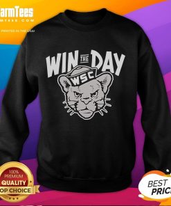 Alt Text: WSC Cougar mascot sweatshirt showcasing school spirit, perfect for winning the day in style and comfort.