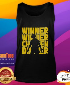 Awesome winner winner chicken dinner PUBG player silhouette on a stylish tank top design.