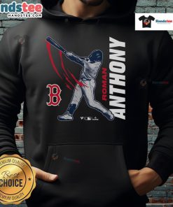 Official Roman Anthony Boston Red Sox graphic player hoodie featuring vibrant team colors and stylish design.