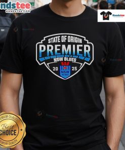 Alt Text: Official New South Wales Blues Back To Back 2025 Primers T-Shirt featuring team logo and vibrant blue design.