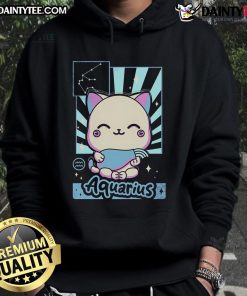 Cute astrology kawaii Aquarius hoodie featuring vibrant colors and playful zodiac design, perfect for astrology lovers.