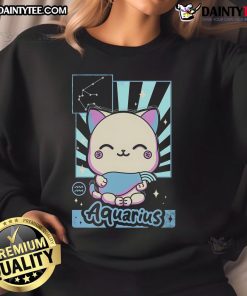 Cute Aquarius sweatshirt featuring kawaii zodiac designs, perfect for astrology lovers and stylish everyday wear.