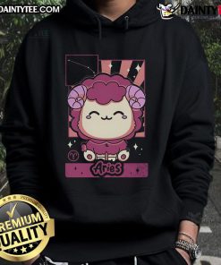 Alt Text: Cute Astrology Kawaii Zodiac Aries Hoodie featuring vibrant colors and adorable Aries design for zodiac lovers.