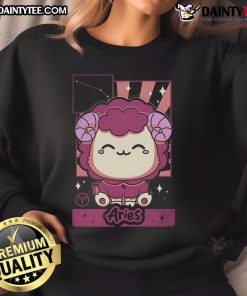 Cute Astrology Kawaii Zodiac Aries Sweatshirt featuring vibrant colors and playful design, perfect for Aries fans.