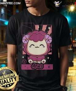 Alt Text: Cute Astrology Kawaii Zodiac Aries T-Shirt featuring a playful Aries design, perfect for astrology lovers.