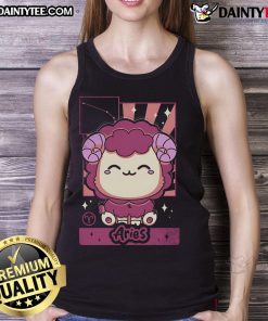 Adorable Kawaii Zodiac Aries tank top featuring a cute design, perfect for astrology lovers and fashion enthusiasts.