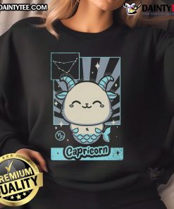 Alt Text: Cute astrology kawaii zodiac Capricorn sweatshirt featuring adorable designs and vibrant colors for astrology lovers.