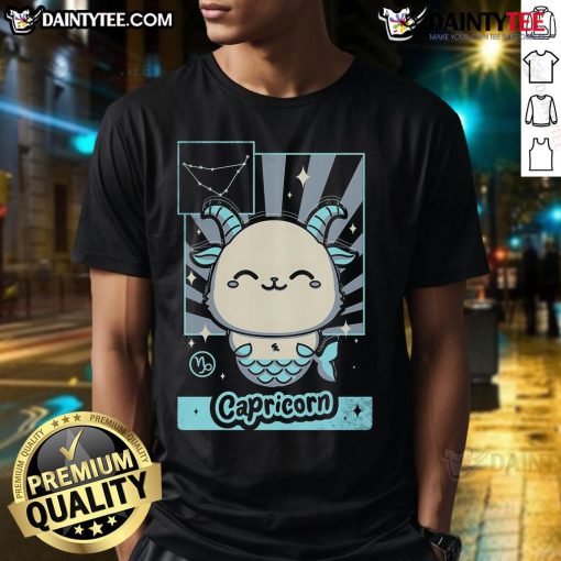 Cute Astrology Kawaii Zodiac Capricorn T-Shirt featuring adorable Capricorn graphics and vibrant colors for astrology lovers.