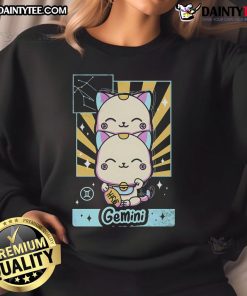 Adorable Kawaii Gemini sweatshirt featuring cute astrology design, perfect for zodiac lovers and cozy casual wear.