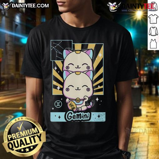 Adorable Gemini T-shirt featuring cute astrology kawaii design, perfect for zodiac lovers and casual wear.