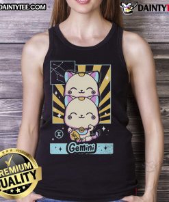 Adorable Kawaii Gemini tank top featuring cute astrology designs perfect for zodiac lovers and fashion enthusiasts.