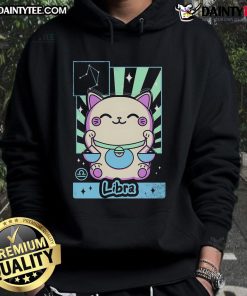 Cute Astrology Kawaii Zodiac Libra Hoodie featuring a charming Libra symbol and playful design in vibrant colors.