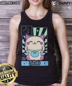 Adorable Kawaii Zodiac Libra tank top featuring cute astrology designs, perfect for astrology lovers and casual wear.