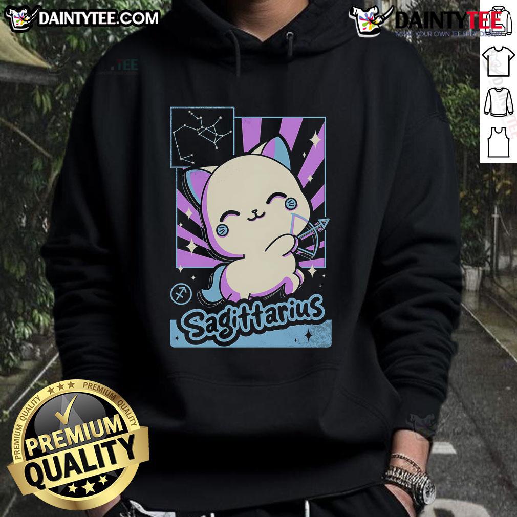 Cute Astrology Kawaii Zodiac Sagittarius Hoodie Alt Text: Cute astrology kawaii Sagittarius hoodie featuring a vibrant design and playful graphics for zodiac lovers.