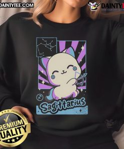 Alt Text: Cute astrology kawaii Sagittarius sweatshirt featuring vibrant designs and zodiac motifs for astrology lovers.