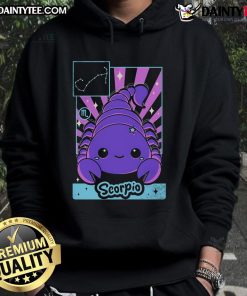 Adorable Kawaii Zodiac Scorpio hoodie featuring cute astrology designs, perfect for astrology lovers and cozy fashion.