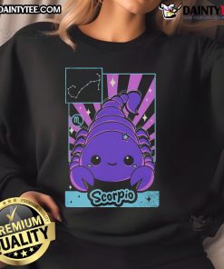Adorable Kawaii Scorpio sweatshirt featuring cute astrology designs perfect for zodiac lovers and cozy fashion enthusiasts.