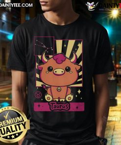 Alt Text: Cute Astrology Kawaii Zodiac Taurus T-Shirt featuring a playful Taurus design and vibrant colors for astrology lovers.