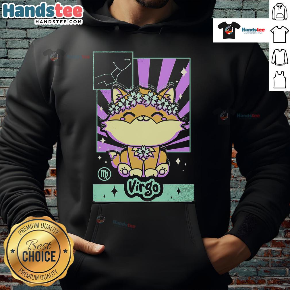 Cute Astrology Kawaii Zodiac Virgo Hoodie Alt Text: Cute astrology kawaii Virgo hoodie featuring a whimsical design perfect for zodiac enthusiasts.