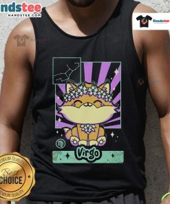 Cute astrology kawaii zodiac Virgo tank top featuring a playful design and vibrant colors, perfect for Virgo fans.