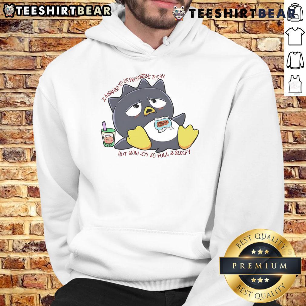 Cute Badtz-Maru I Wanted To Be Productive Today But Now I'm So Full And Sleepy Hoodie Alt Text: Cute Badtz Maru hoodie with 'I Wanted To Be Productive Today But Now I'm So Full And Sleepy' design.