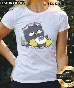 Alt Text: Cute Badtz Maru tee for ladies, featuring a fun design about feeling full and sleepy, perfect for casual wear.