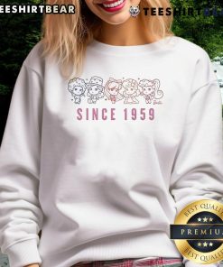 Alt Text: Cute Barbie Since 1959 Cutie Sweatshirt featuring vibrant colors and playful design, perfect for Barbie fans.