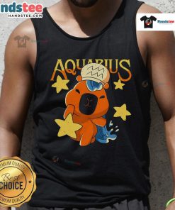 Alt Text: Cute capybara Aquarius tank top featuring an adorable capybara design, perfect for astrology lovers and summer wear.