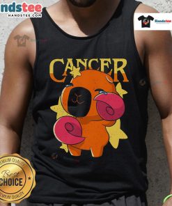 Adorable capybara graphic on a cancer awareness tank top, perfect for animal lovers and supporting a good cause.
