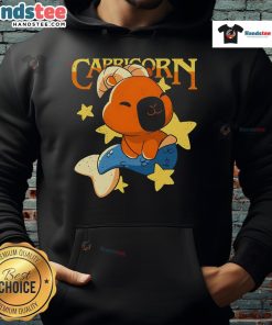 Cute Capybara Capricorn Hoodie featuring an adorable capybara design, perfect for cozy animal lovers and astrology fans.