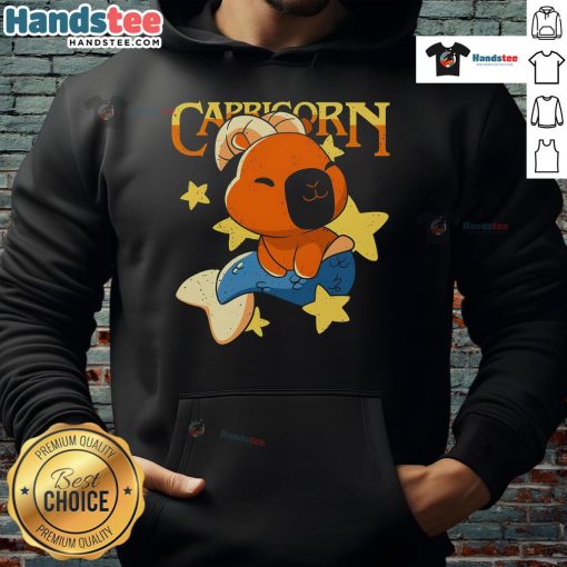 Cute Capybara Capricorn Hoodie featuring an adorable capybara design, perfect for cozy animal lovers and astrology fans.