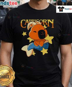 Alt Text: Cute Capybara Capricorn T-Shirt featuring an adorable capybara graphic, perfect for capybara and zodiac lovers.