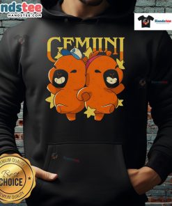 Alt Text: Cute Capybara Gemini Hoodie featuring a playful capybara design, perfect for astrology lovers and cozy outfits.