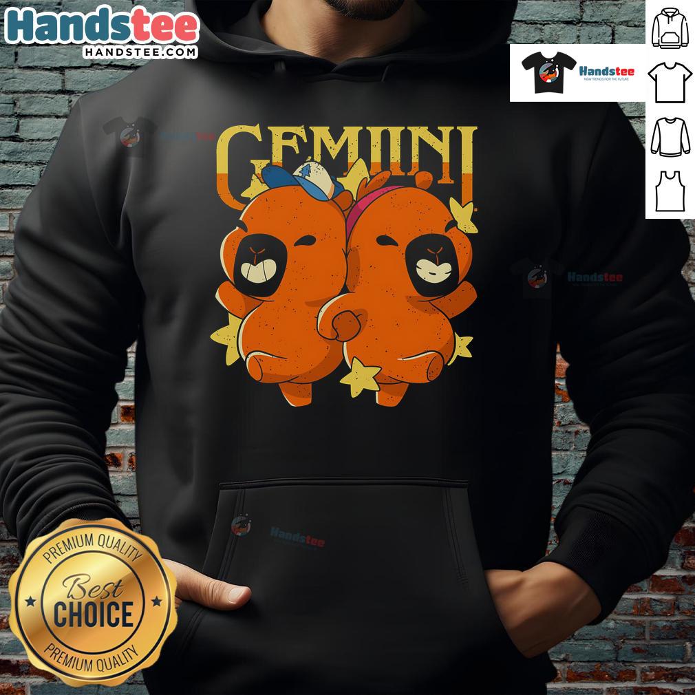 Cute Capybara Gemini Hoodie Alt Text: Cute Capybara Gemini Hoodie featuring a playful capybara design, perfect for astrology lovers and cozy outfits.