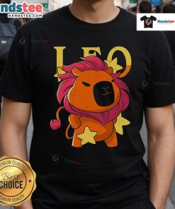 Alt Text: Adorable Cute Capybara Leo T-Shirt featuring a playful capybara graphic, perfect for animal lovers.