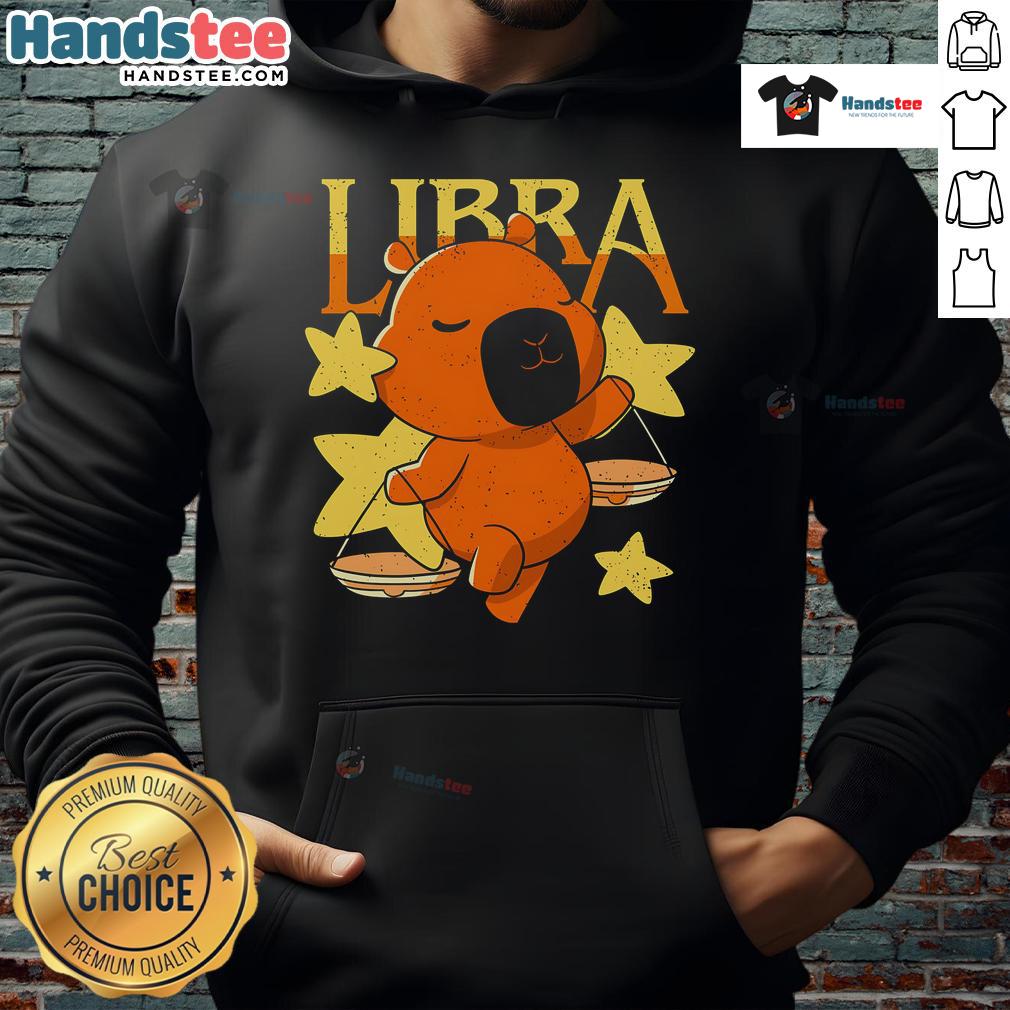 Cute Capybara Libra Hoodie Cute capybara Libra hoodie featuring an adorable capybara design, perfect for astrology lovers and cozy outfits.
