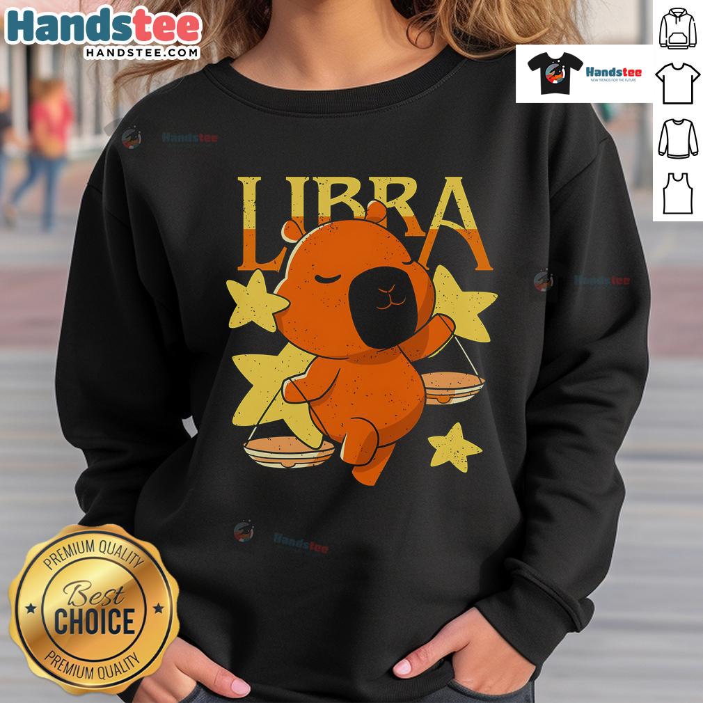 Cute Capybara Libra Sweatshirt Cute capybara Libra sweatshirt featuring an adorable capybara design, perfect for astrology lovers and cozy wear.