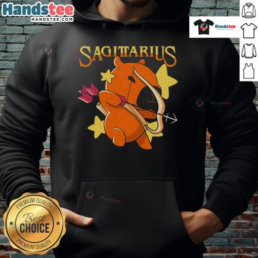 Alt Text: Cute capybara Sagittarius hoodie featuring a whimsical design perfect for astrology lovers and animal enthusiasts.