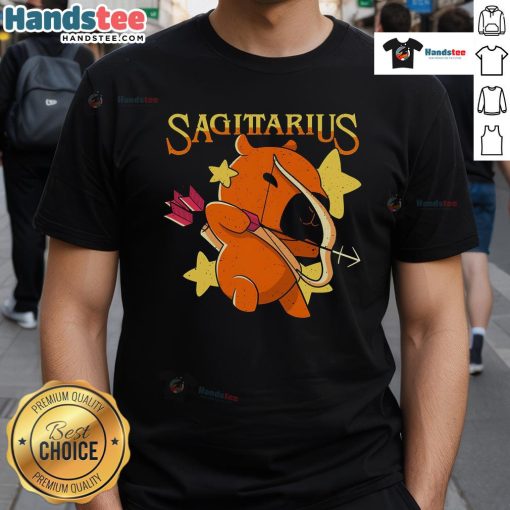 Alt Text: Cute Capybara Sagittarius T-Shirt featuring a playful capybara design for zodiac enthusiasts and animal lovers.