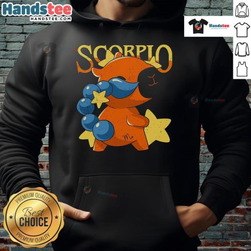 Alt Text: Adorable cute capybara Scorpio hoodie featuring a playful design, perfect for animal lovers and zodiac enthusiasts.