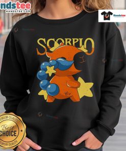 Adorable capybara graphic on a Scorpio sweatshirt, perfect for cozy style and zodiac lovers.