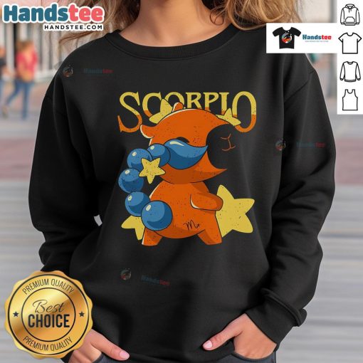 Adorable capybara graphic on a Scorpio sweatshirt, perfect for cozy style and zodiac lovers.