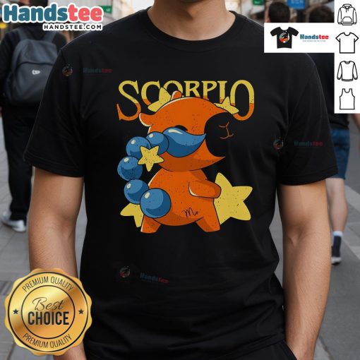 Alt Text: Adorable Cute Capybara Scorpio T-Shirt featuring a playful capybara design perfect for astrology lovers.