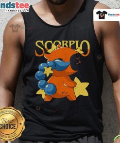 Cute capybara graphic on a Scorpio tank top, perfect for astrology lovers and animal enthusiasts.