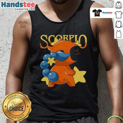 Cute capybara graphic on a Scorpio tank top, perfect for astrology lovers and animal enthusiasts.
