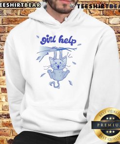 Cute cat girl wearing a cozy hoodie, showcasing a playful design perfect for cat lovers and casual wear.