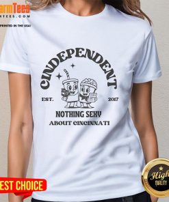 Stylish ladies tee featuring 'Nothing Sexy About Cincinnati' design, perfect for fans of unique camcorder-themed screenplays.