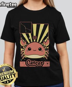 Cute Crab Zodiac Ladies Tee featuring a whimsical crab design, perfect for astrology lovers and casual wear enthusiasts.